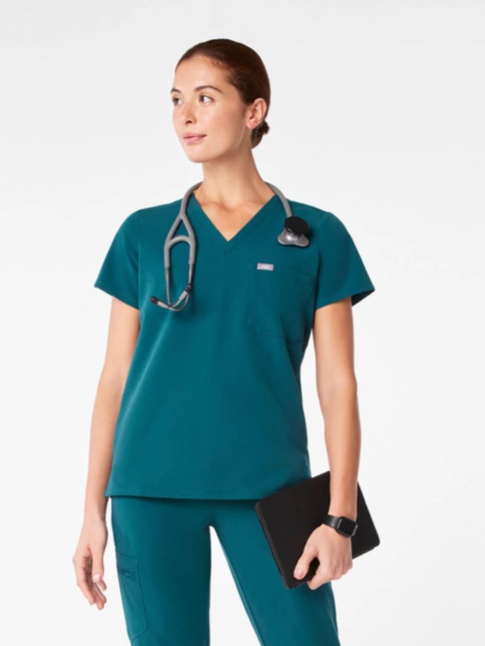 NEW FIGS Scrub Top Caribbean Blue Catarina - one pocket scrub top XS - Picture 1 of 3